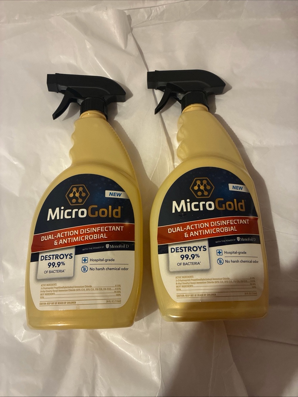 MicroGold Dual-Action Disinfectant & Antimicrobial Spray - 2 pack